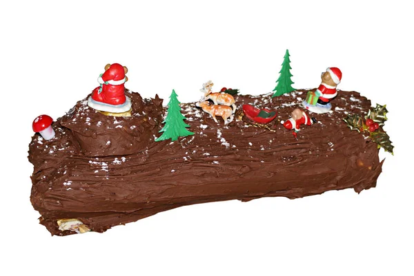 Традиционный рождественский торт Стоковая Картинка