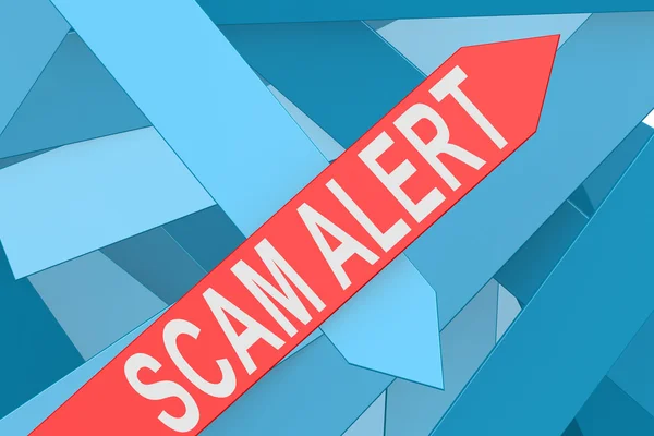 Scam Alert arrow pointing upward — Stock Photo, Image