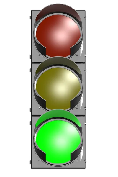 Traffic light in white and isolated — Stock Photo, Image