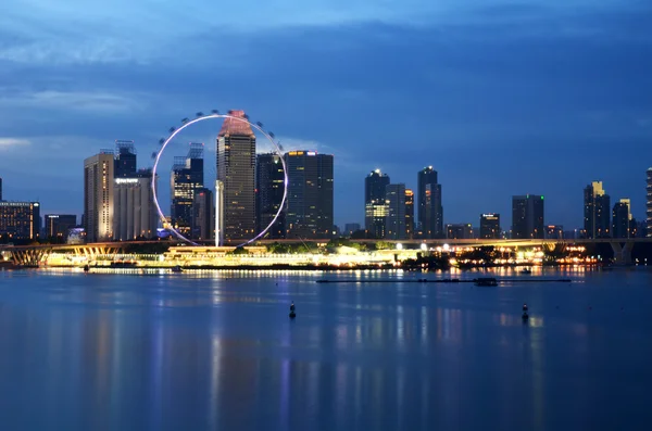 在日落期间新加坡市容 — 图库照片