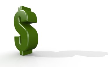 Beyaz yeşil dolar işareti