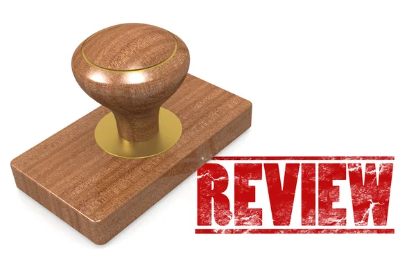 Review wooded seal stamp — Stock Photo, Image