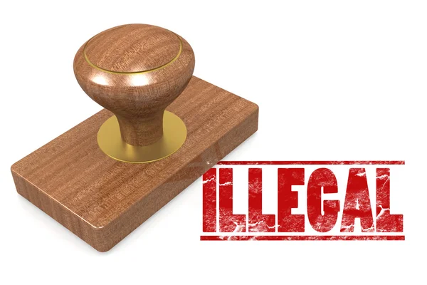Illegal wooded seal stamp — Stock Photo, Image