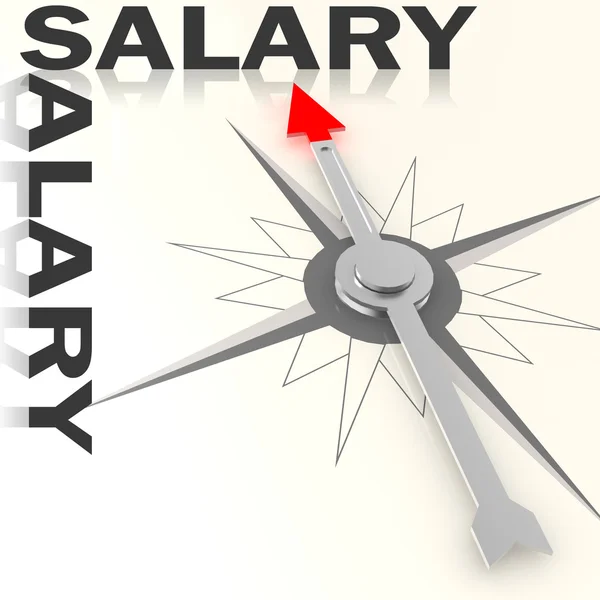 Compass with salary word isolated — Stock Photo, Image