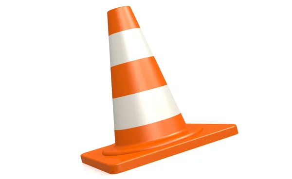 Traffic cone in white and isolated background — Stock Photo, Image