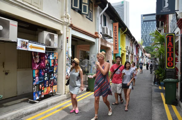 Vista de la calle de Singapur con Haji Lane —  Fotos de Stock