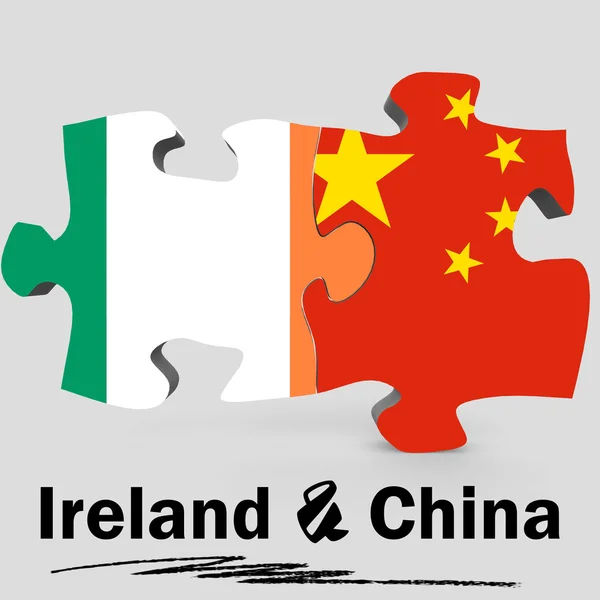 Banderas de China e Irlanda en puzzle —  Fotos de Stock