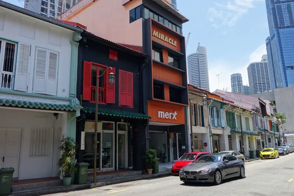 Ulice pohled Amoy Street v Singapuru — Stock fotografie