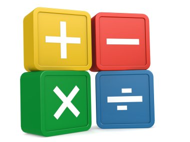 Matematik üzerine beyaz izole işareti