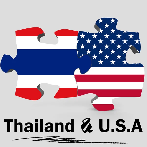 Verenigde Staten en Thailand vlaggen in puzzel — Stockfoto