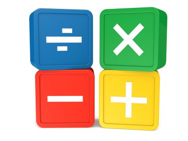 Matematik üzerine beyaz izole işareti