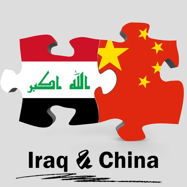 China und Irak-Flaggen im Puzzle — Stockfoto