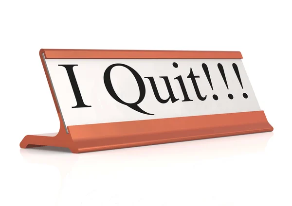 I Quit table tag — Stock Photo, Image