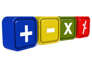 Matematik üzerine beyaz izole işareti