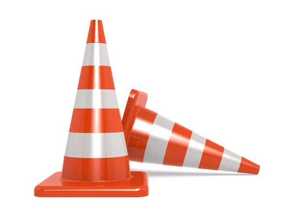 Traffic cones isolated on white — Stock Photo, Image