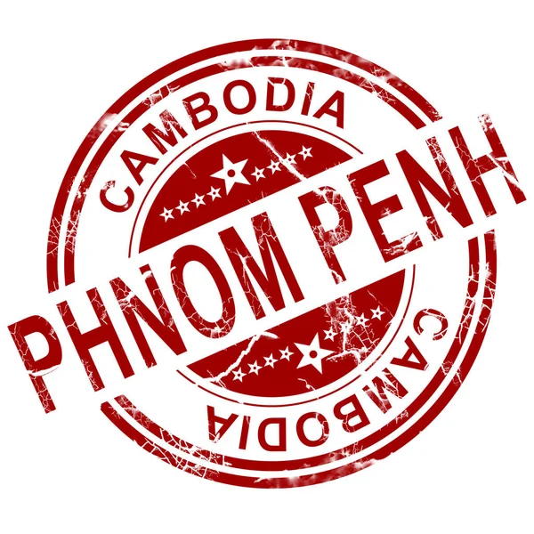 Röd Phnom Penh stämpel — Stockfoto