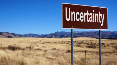 Uncertainty brown road sign clipart