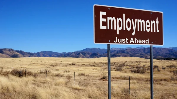 Employment brown road sign — Stock Photo, Image