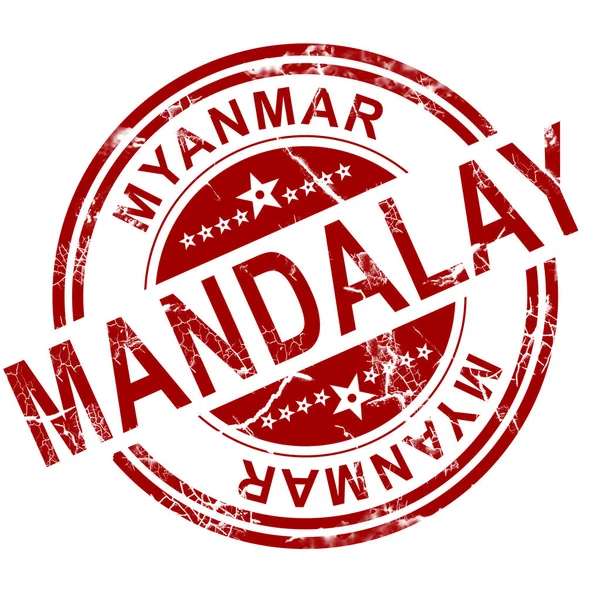 Röd Mandalay stämpel — Stockfoto