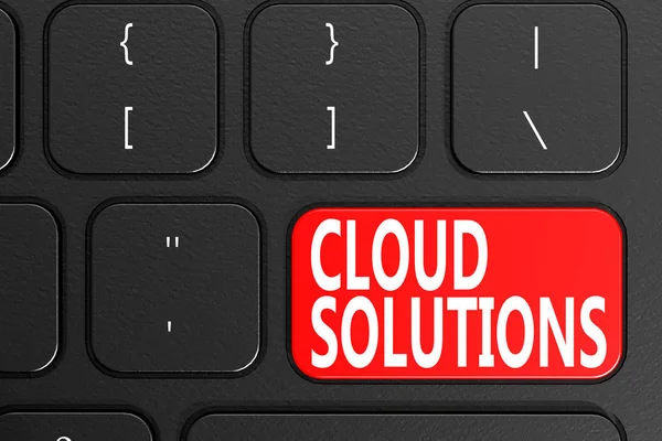 Soluções em nuvem no teclado preto — Fotografia de Stock
