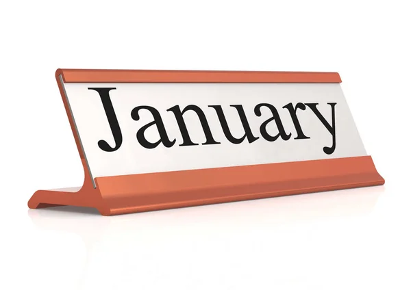 January word on table tag isolated — Stock Photo, Image