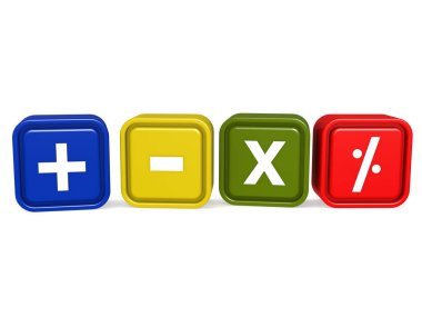 Matematik üzerine beyaz izole işareti