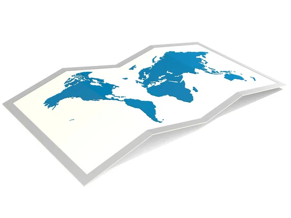 Carte du monde en bleu isolé — Photo