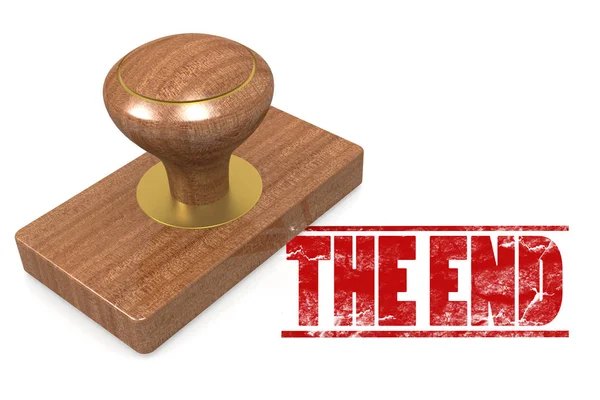 The end wooded seal stamp — Stock Photo, Image