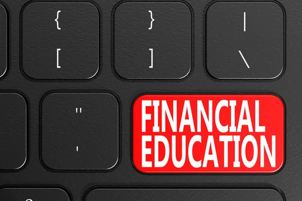 Фінансова освіта на чорній клавіатурі — стокове фото