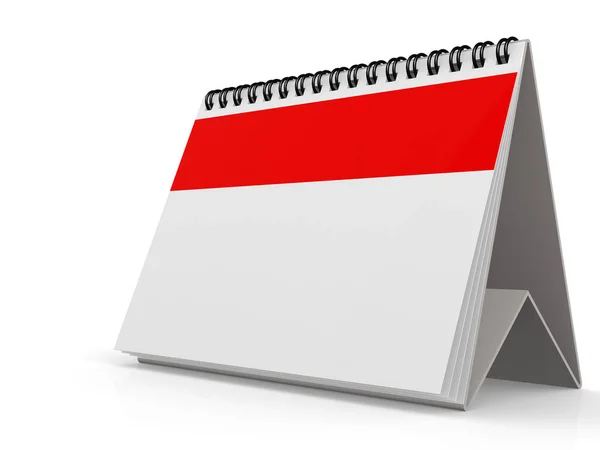 Calendrier blanc rouge isolé — Photo
