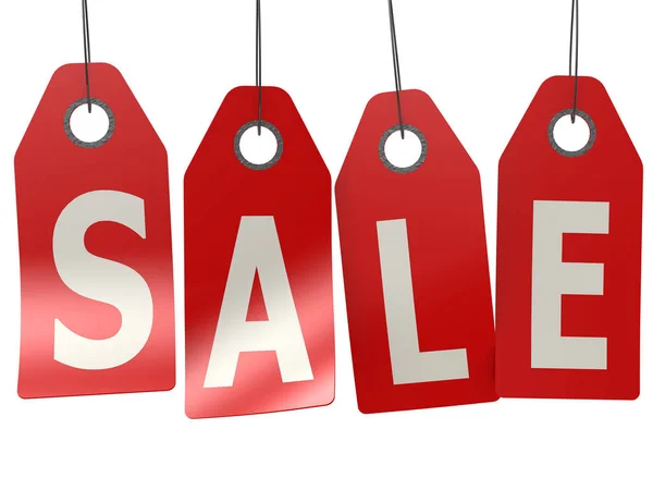 Sale label hanging from top — Stock Photo, Image