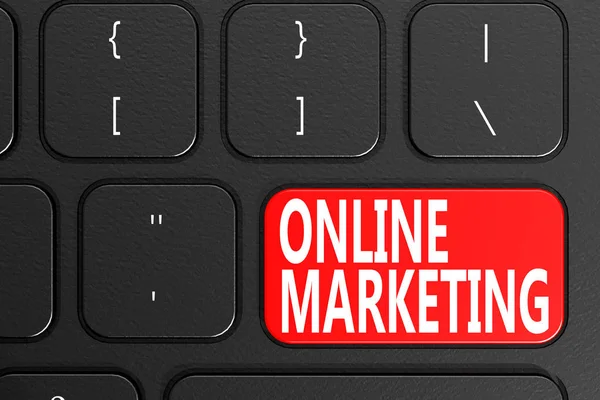 Online Marketing op zwart toetsenbord — Stockfoto