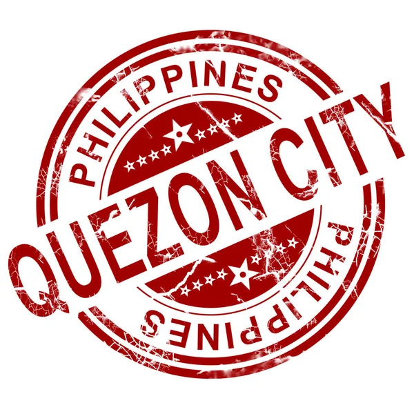 Piros Quezon City bélyegző — Stock Fotó