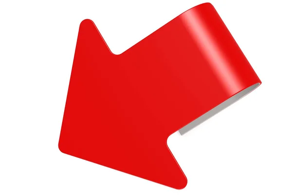 Červená šipka s zakřivené ocáskem — Stock fotografie