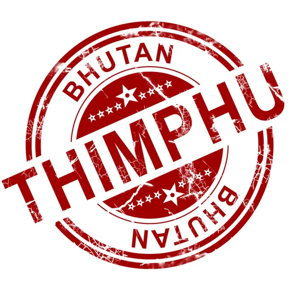 Red Thimphu stempel — Stockfoto