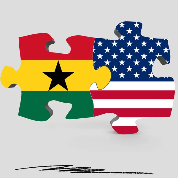 USA and Ghana flags in puzzle — Stock Photo, Image