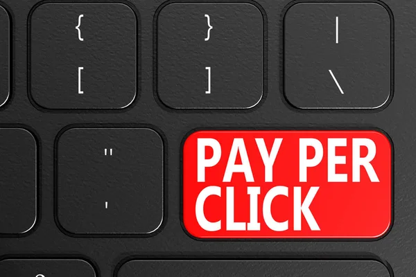 Pay Per Click på svart tangentbord — Stockfoto