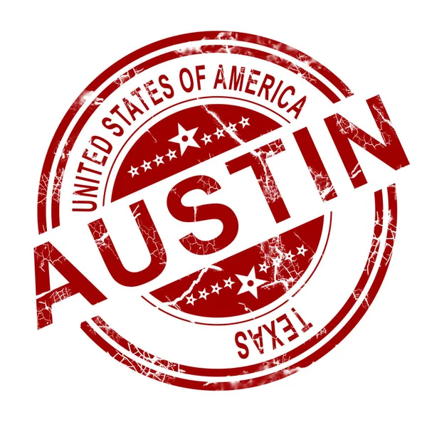 Austin Texas timbre avec fond blanc — Photo