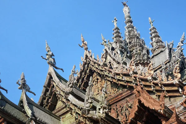 Santuário da Verdade localizado em Pattaya Tailândia — Fotografia de Stock