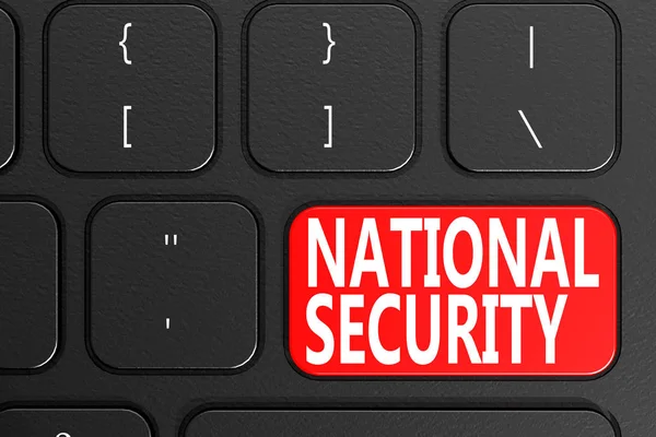 Seguridad Nacional en teclado negro —  Fotos de Stock