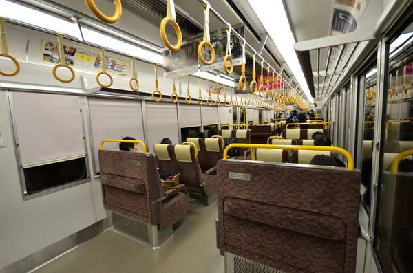 Inside of JR train depart from Kyoto station — Stock Photo, Image