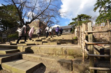 Matsue samuray feodal kalede Shimane turist ziyaret