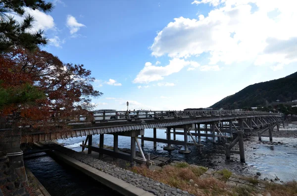 Slavný Togetsukyo most u Arashiyama — Stock fotografie