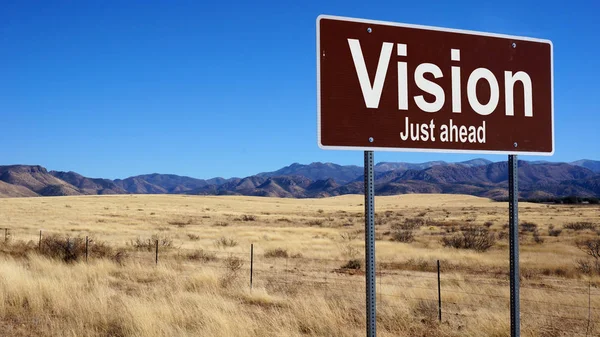 Visie bruin verkeersbord — Stockfoto