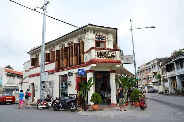 Jalan-jalan tua dan arsitektur Georgetown di Penang, Malaysia — Stok Foto