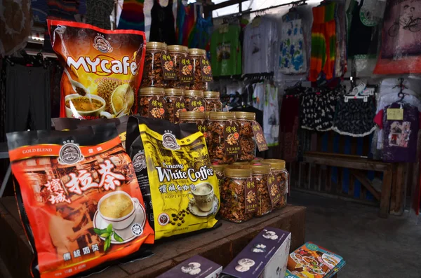 Słynny Penang białe kawy sprzedawane na ulicy — Zdjęcie stockowe
