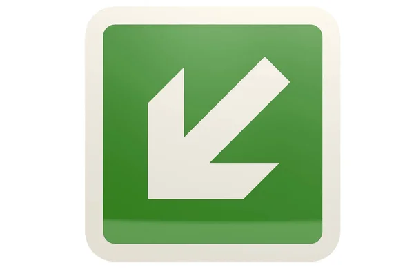Señal de flecha izquierda verde abajo —  Fotos de Stock
