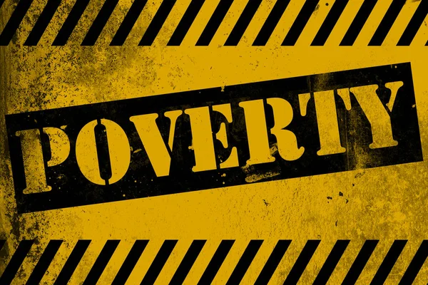 Poverty sign yellow with stripes — Stock Photo, Image