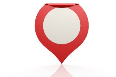 İzole beyaz zemin üzerine kırmızı işaretçi