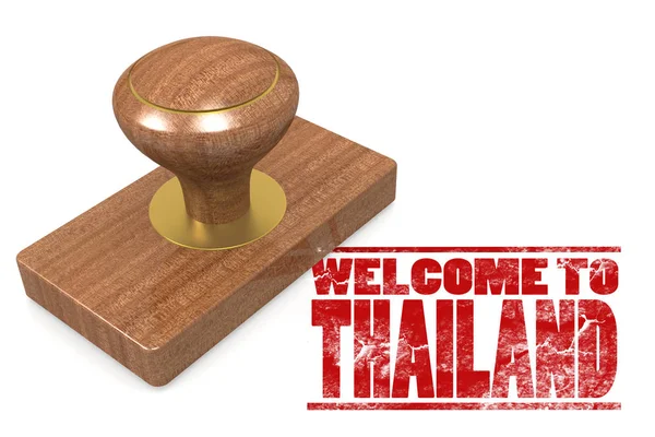 Červené razítko s Vítejte do Thajska — Stock fotografie
